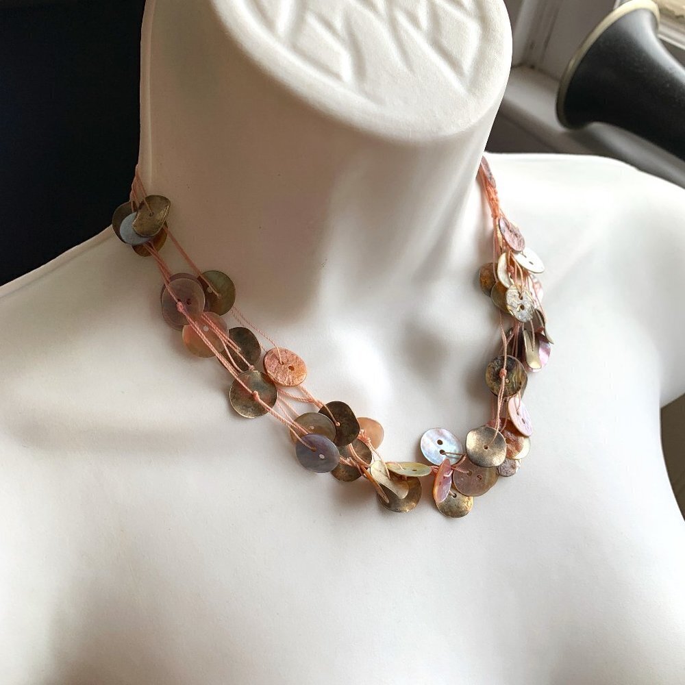 Vintage Necklace by You & I Button Necklace BOHO